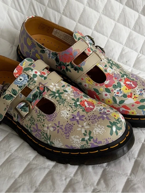 Dr. Martens Tan Leather Mary Jane Shoes - Picture 2 of 8